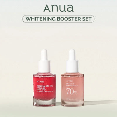 Anua Whitening Booster Set Even Skin Tone Niacinamide 10% + TXA + Peach 70 Niacin Serum Acne Remover