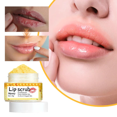 Honey Lip Scrub Cream Softening Keratin Removing Dead Skin Preventing Dryness And Cracking Nourishing Moisturizing Lip Care Set