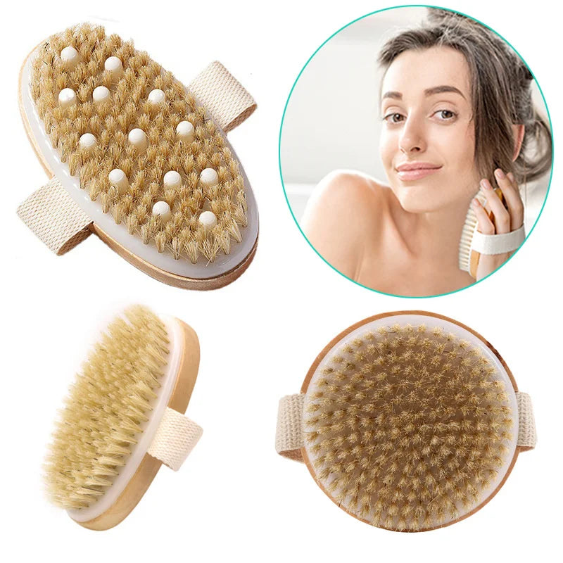 2 in 1 Wet Dry Skin Body Massage Brush Shower