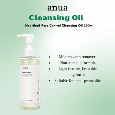 Anua Heartleaf 77% Skin Care Set Moisturizing Toner Remover Blackhead Essence White Birch 70% Facial Moisturizer Cleansing Oil